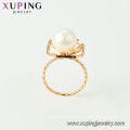 15435 xuping newest trending item precious freshwater pearl 18k gold ring women jewelry